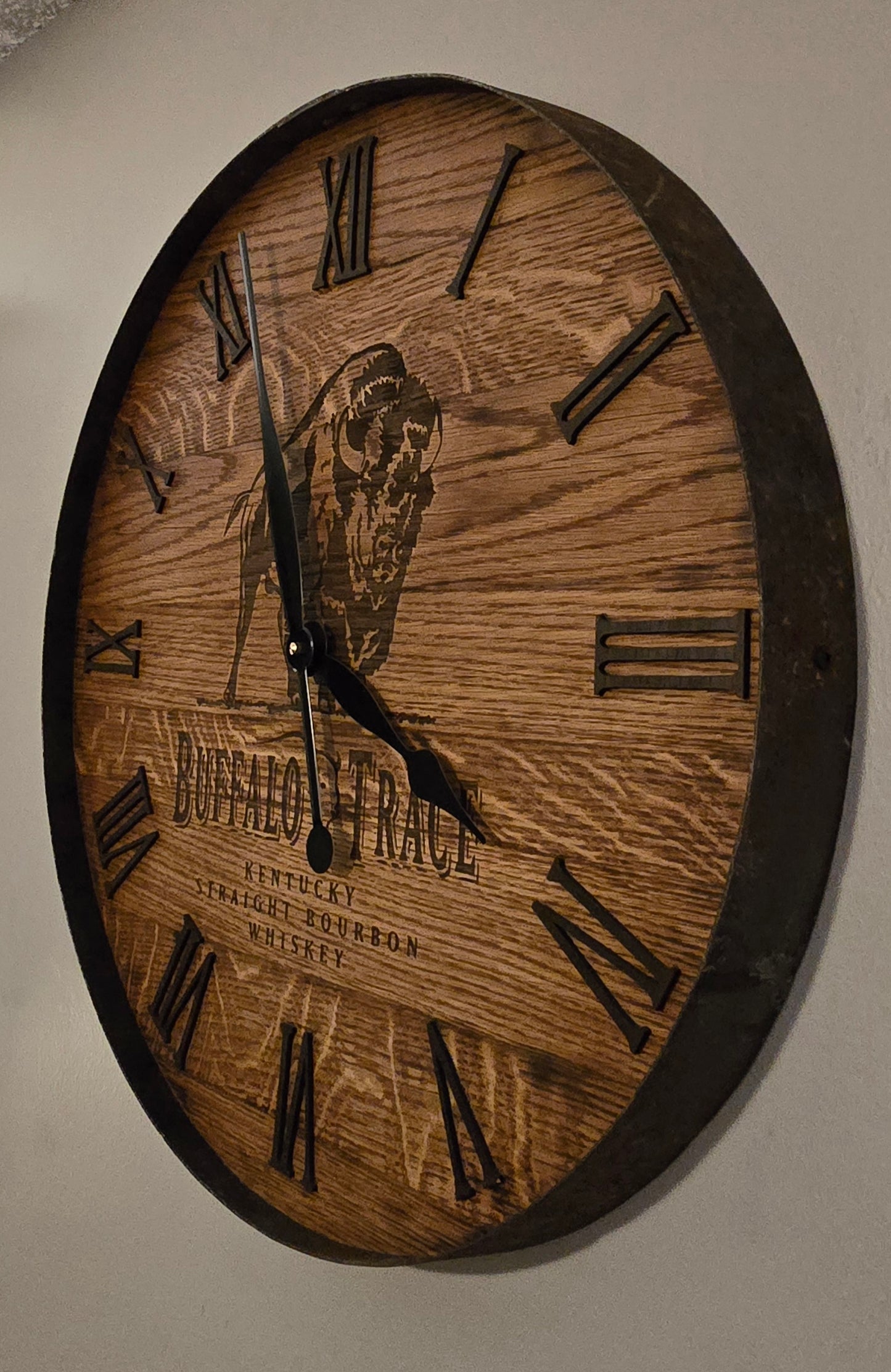 Bourbon Barrel Head Clock
