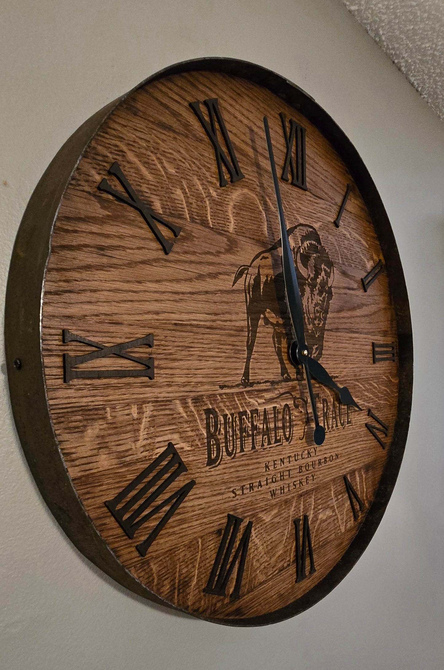Bourbon Barrel Head Clock