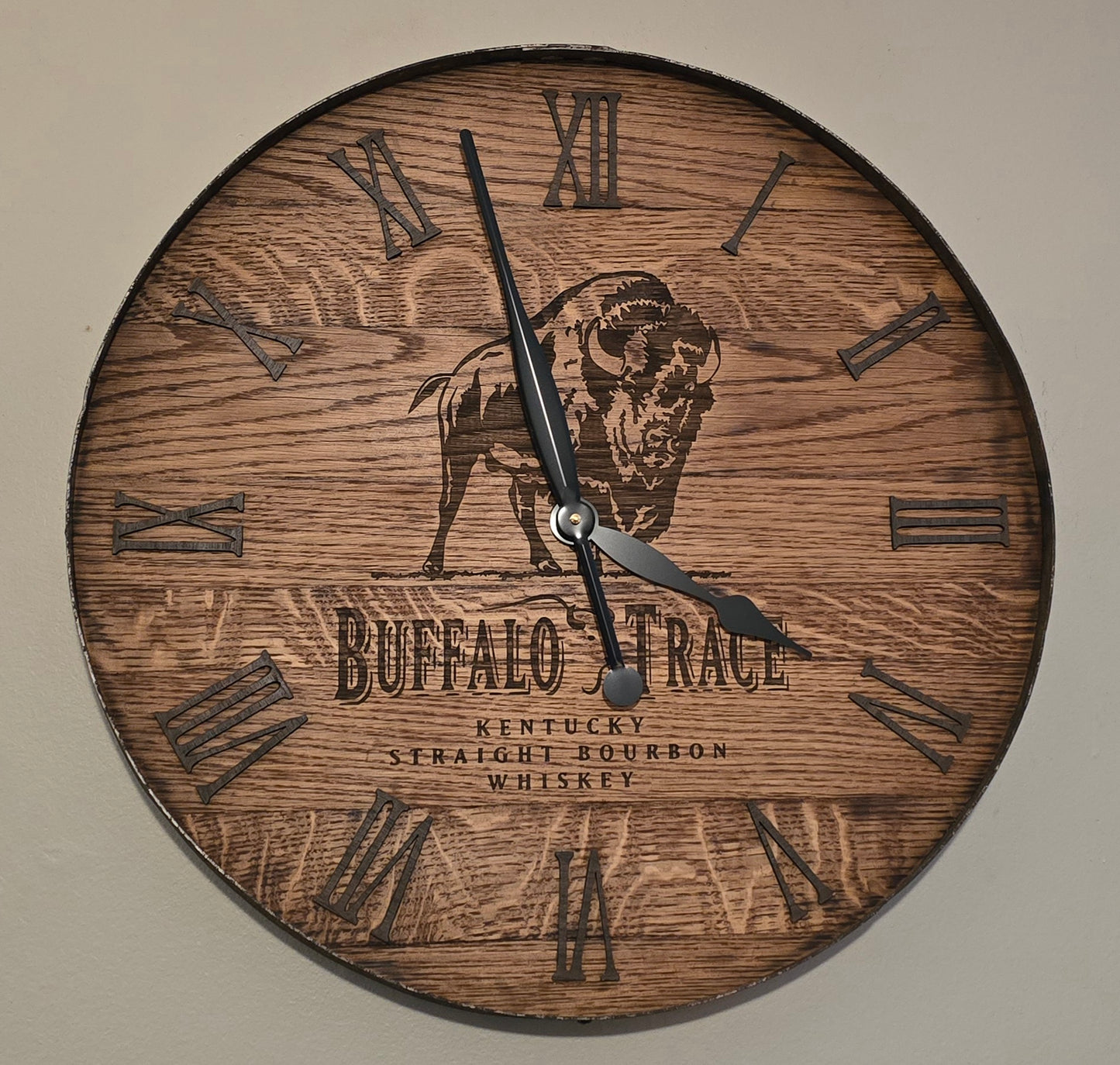Bourbon Barrel Head Clock