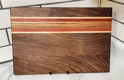 Walnut, Zebrawood, Redheart & Maple Cutting Board