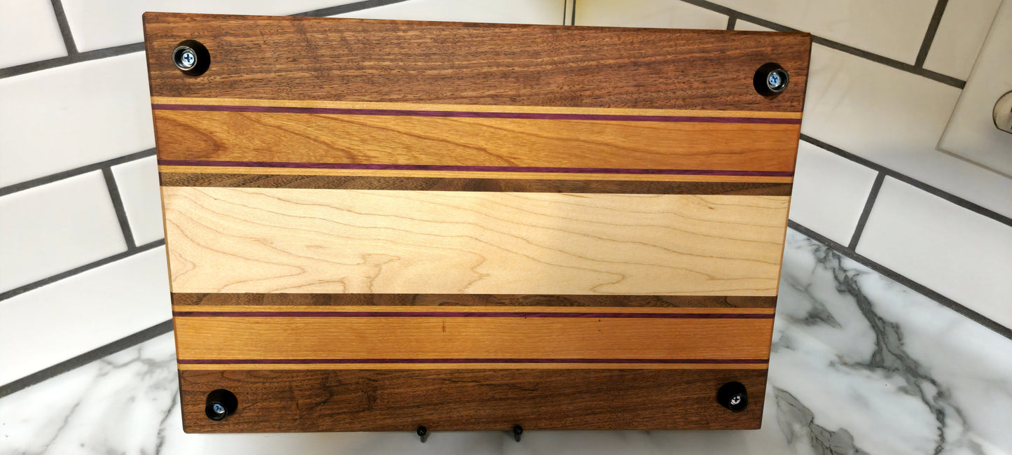 Maple, Walnut, Cherry & Purpleheart Cutting Board