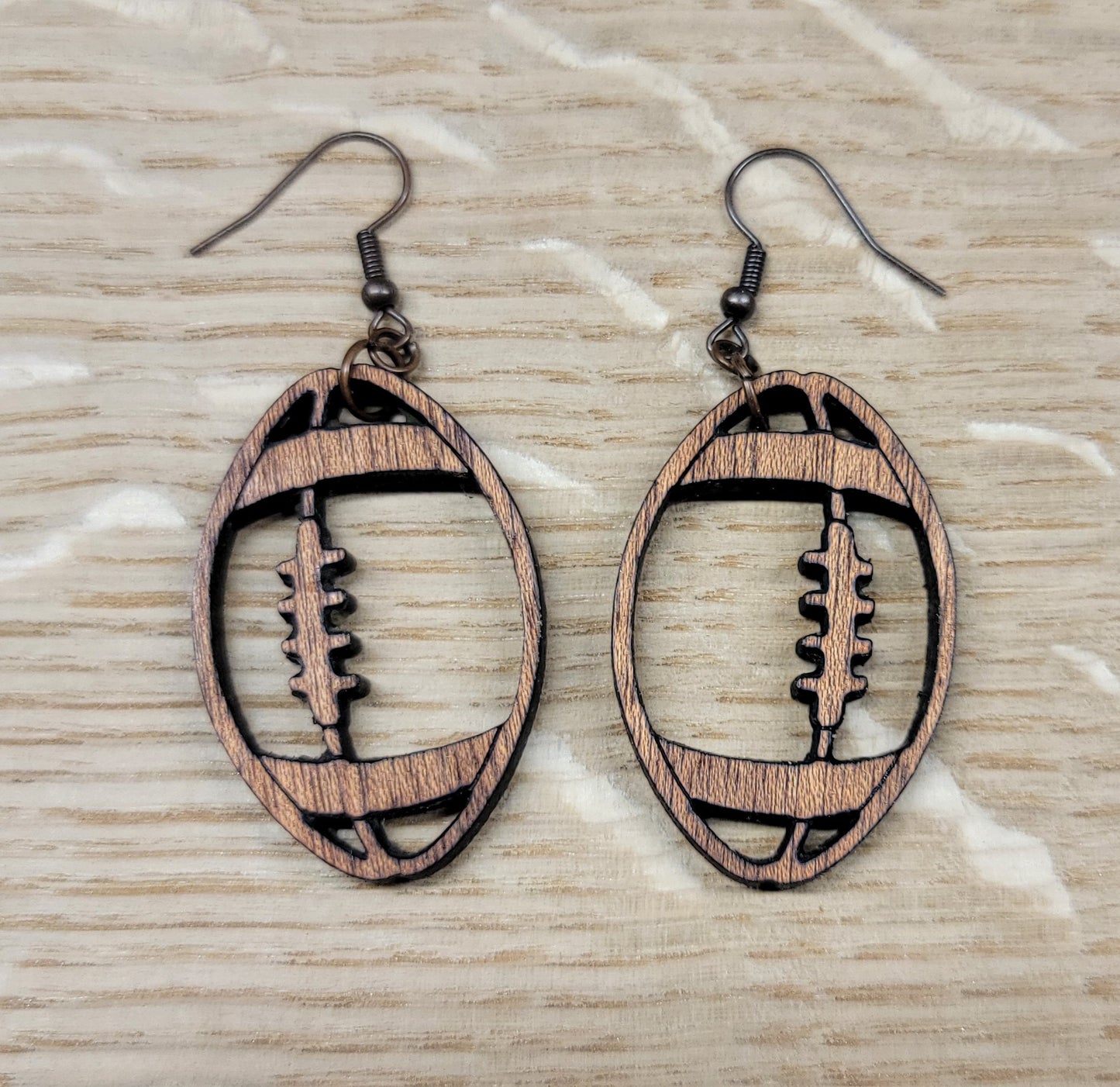 Hardwood Football Earrings