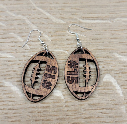 Hardwood Football Earrings