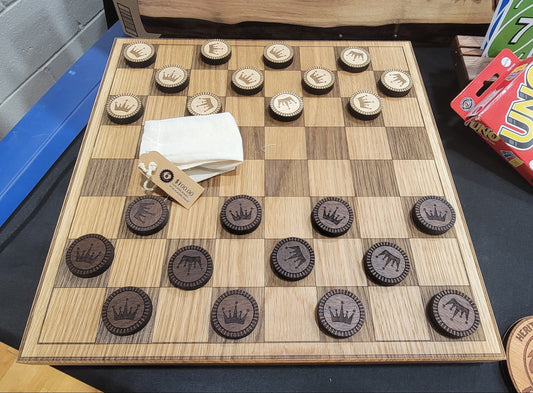 Heirloom White Oak Checkers Board