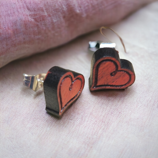 Redheart Heart Studs