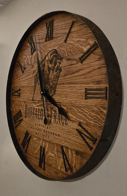 Bourbon Barrel Head Clock