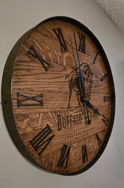Bourbon Barrel Head Clock
