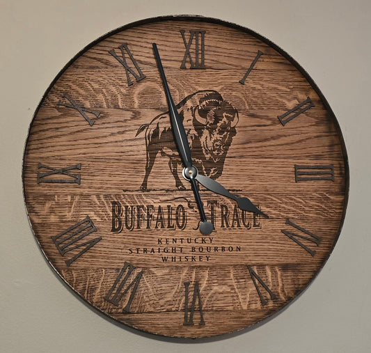 Bourbon Barrel Head Clock