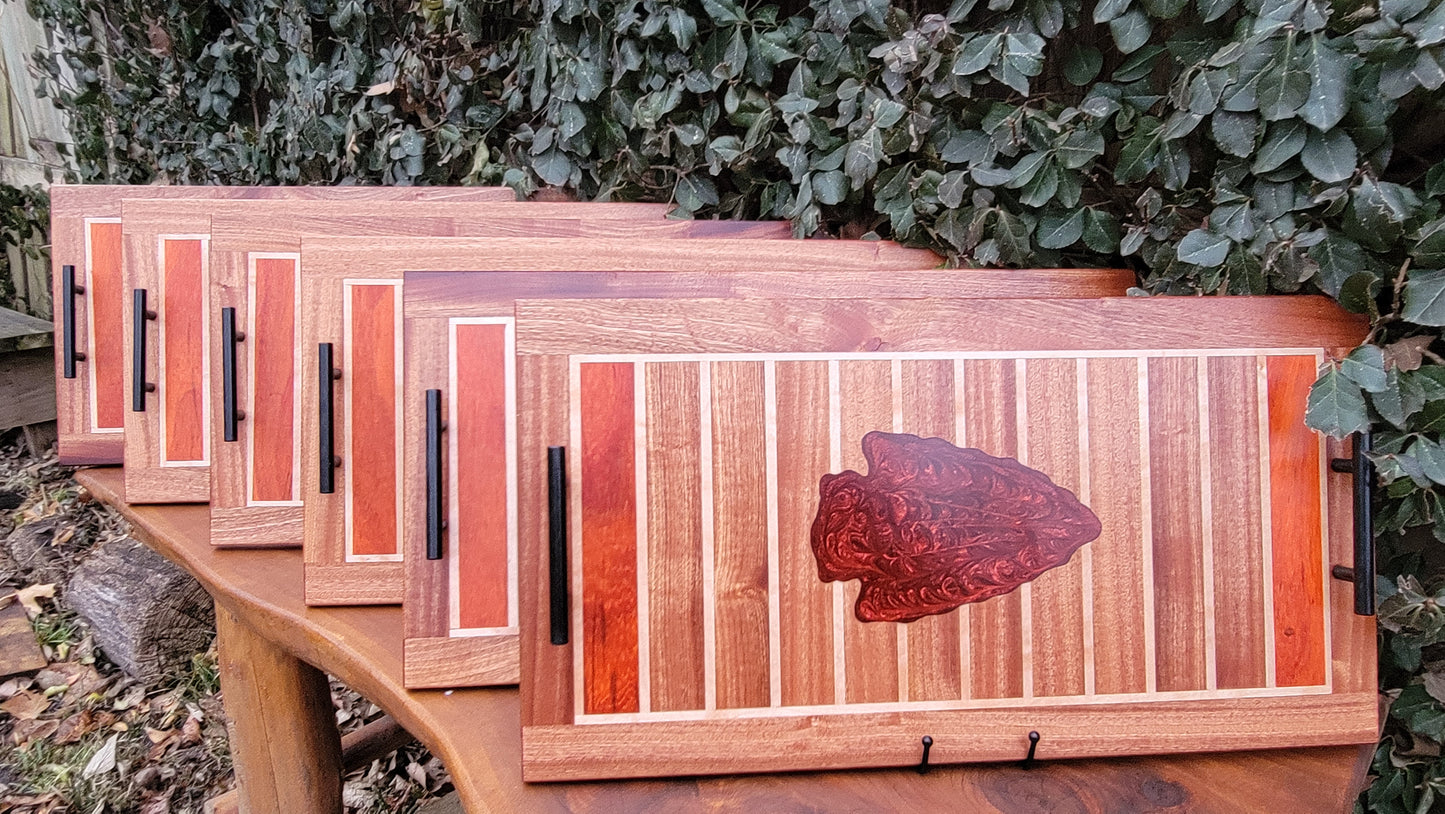 Hardwood Football Serving Tray